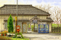 「小さな春の駅舎」